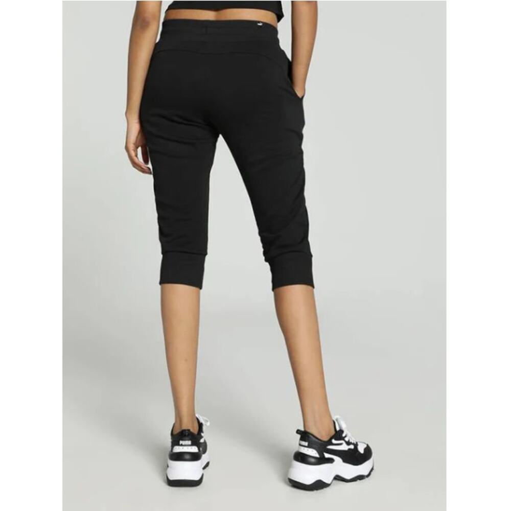 Puma Women's Black ESS Capri Regular Fit Sweatpants Size S - Picture 2 of 9